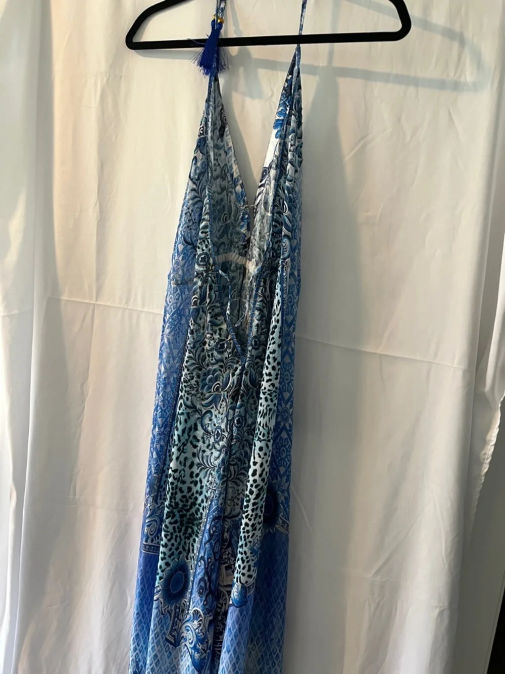 Blue Bohemian Halter Maxi Dress - Picture 2 of 6
